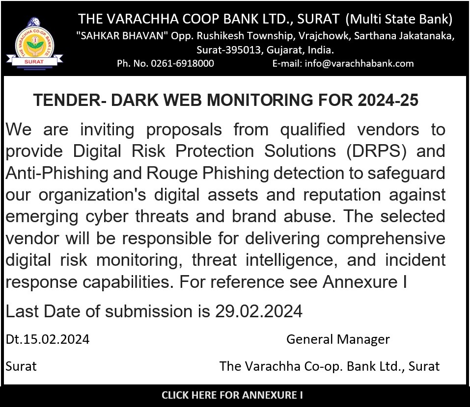 TENDER- DARK WEB MONITARING FOR 2024-25